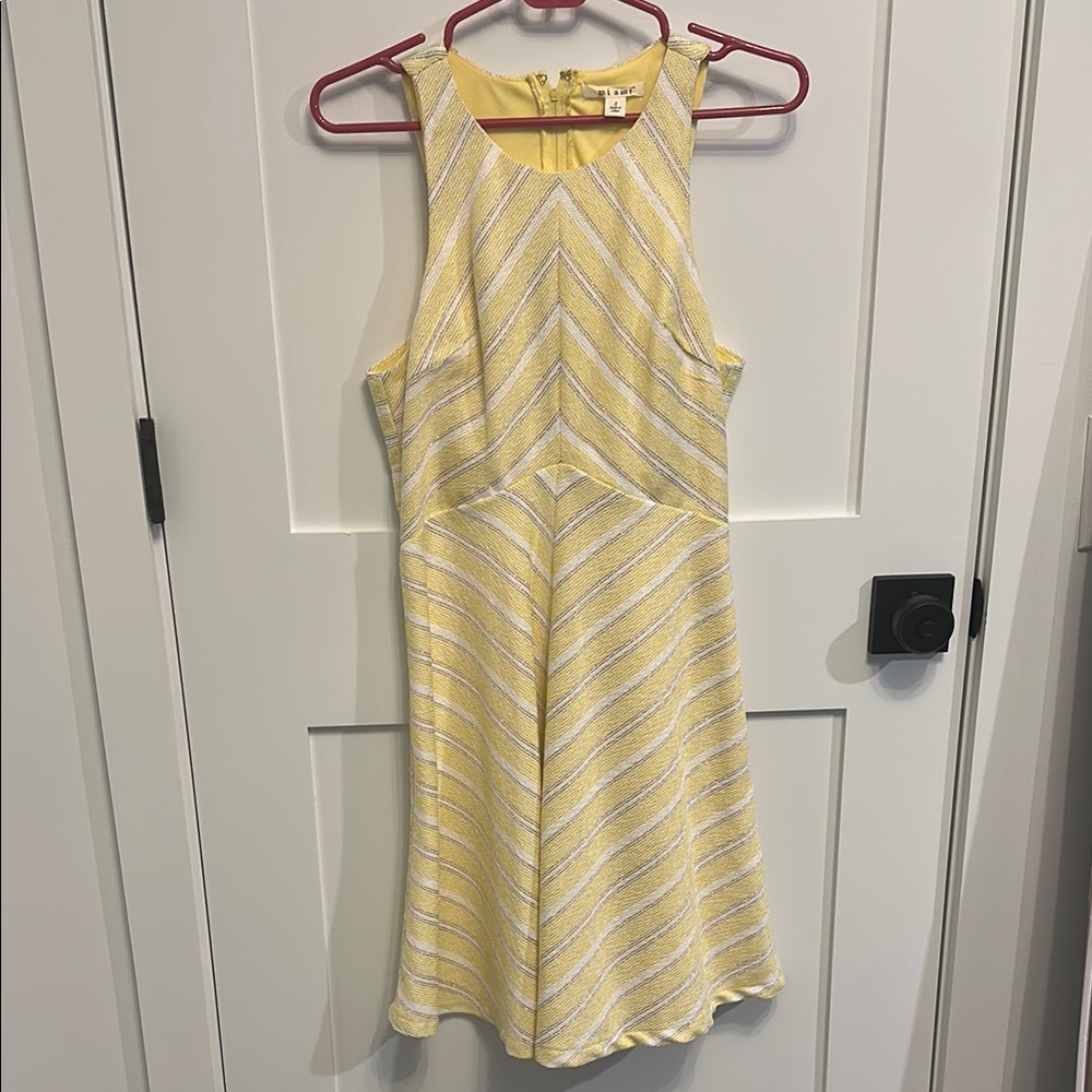 Miami Yellow Pleated Halter Mini Dress